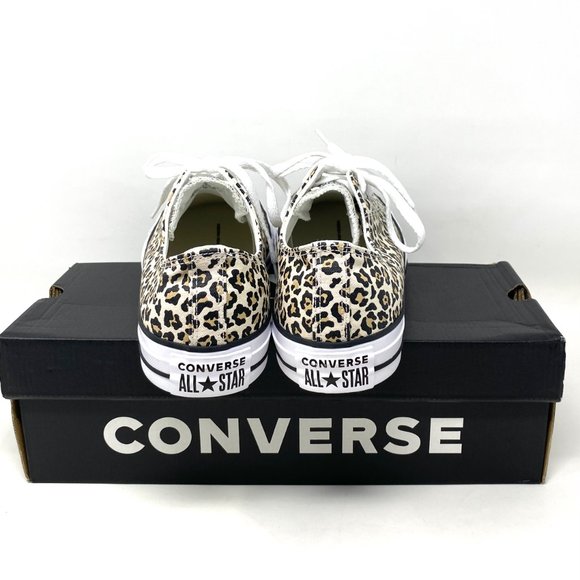 💖MEGA SALE💖Converse Ctas OX Men's Low Top Black White Leopard Canvas 166260F - Picture 6 of 10